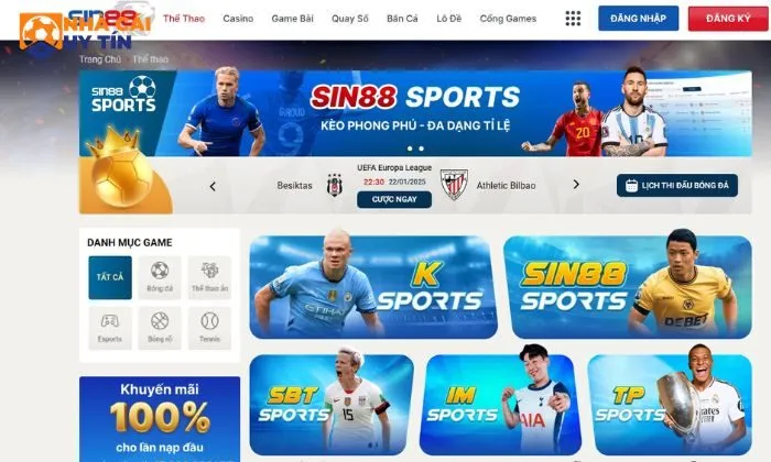 Cá cược thể thao tại Sin88 với đa dạng sản phẩm
