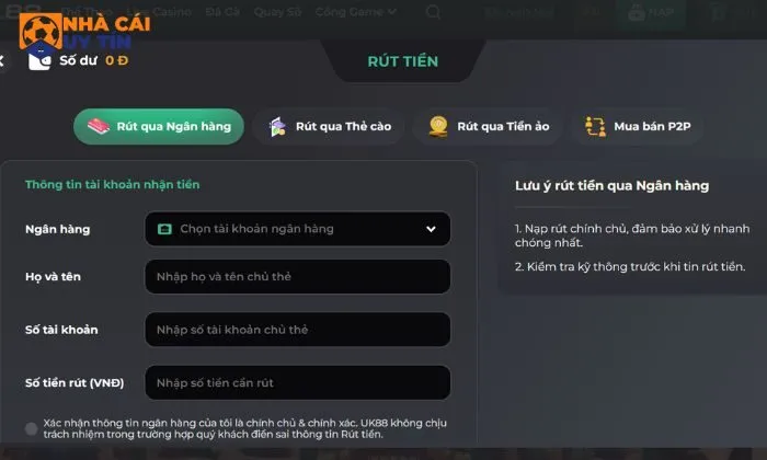 Nhà cái uy tín UK88 Giao dịch tại nhà cái UK88 tiện ích
