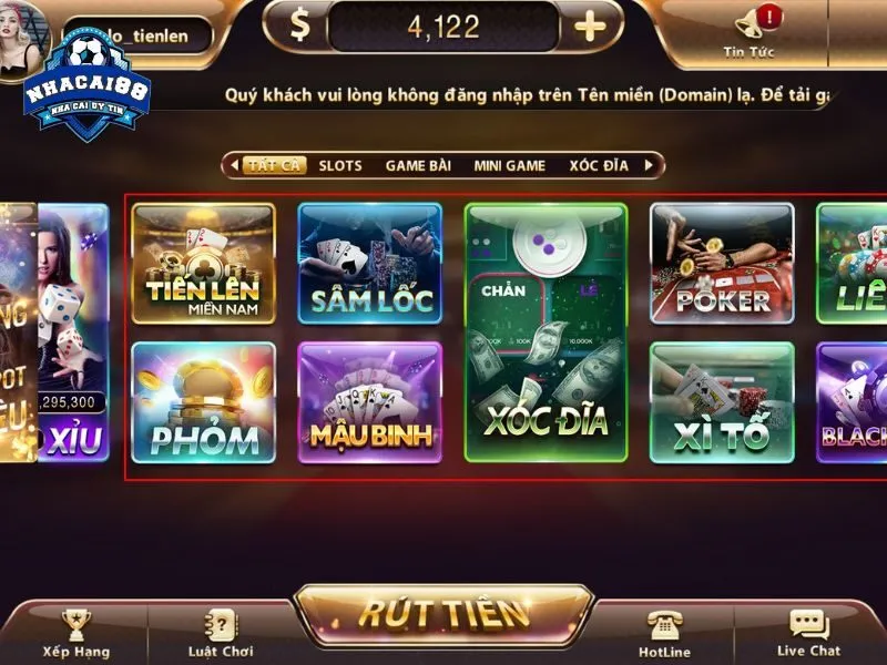 Đa dạng game bài hay tại cổng game V8