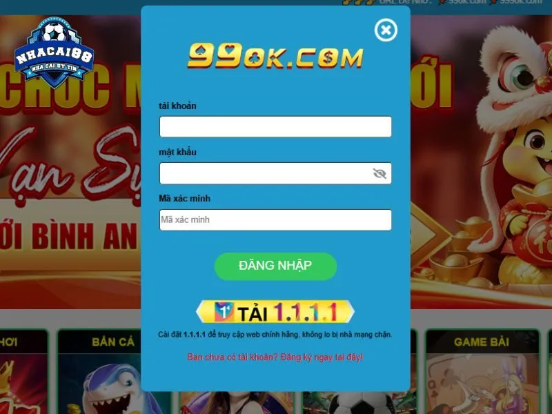 Đăng nhập Nhà cái 99OK để chơi ngay