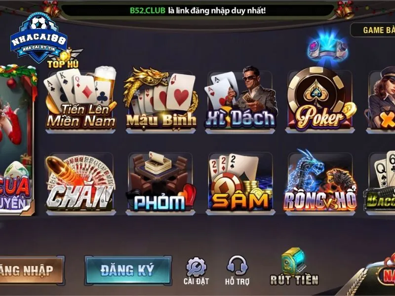 Dễ chơi dễ thắng vì nhiều game bài ở B52