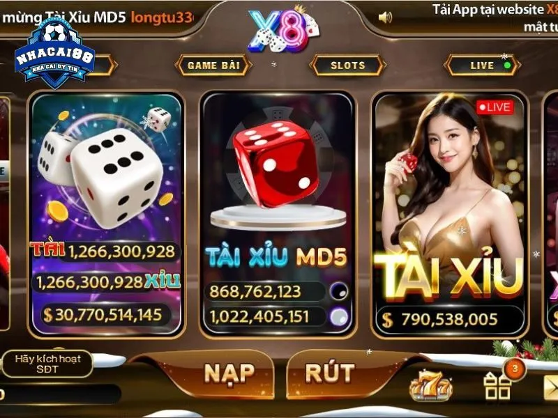 Hệ thống game bài không phế gọi tên X8