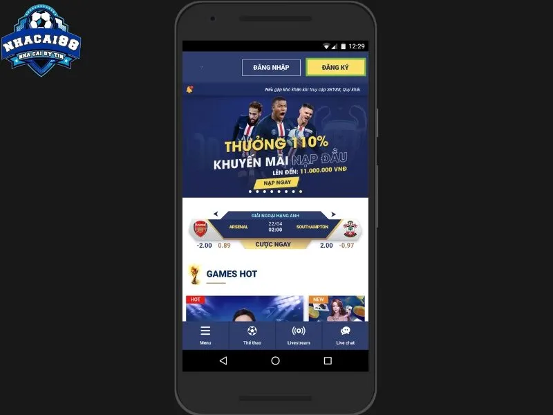 Hướng dẫn tải nhà cái uy tín Sky88 chi tiết
