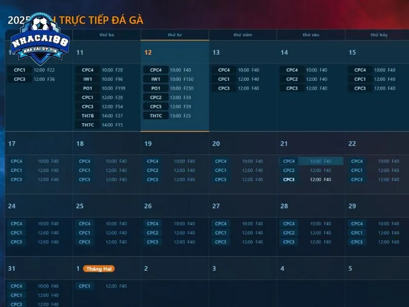Lịch đá gà Thomo đầy đủ trên Đá Gà 65