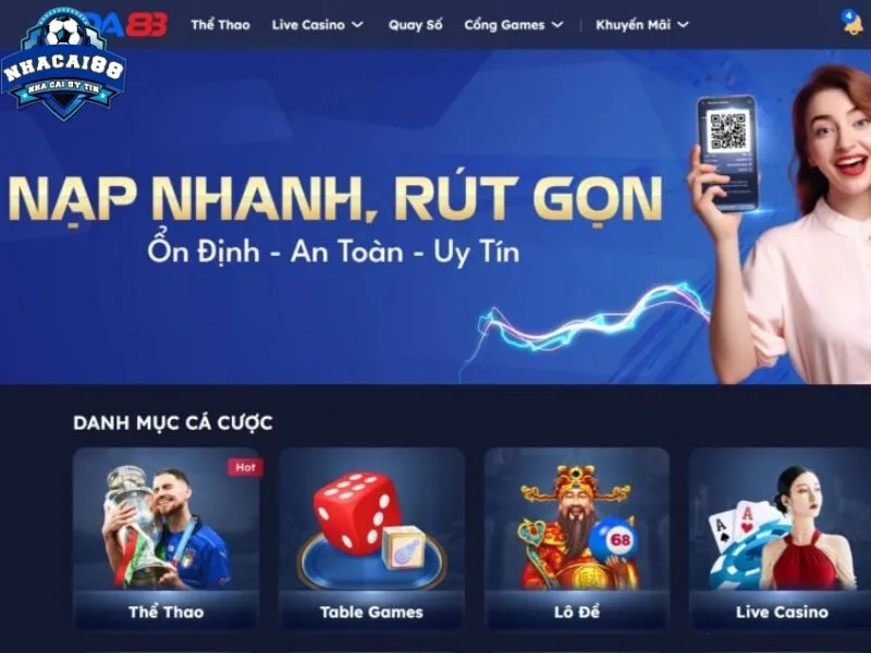 Nạp rút tiền nhanh chóng, thuận tiện nhất cho người chơi