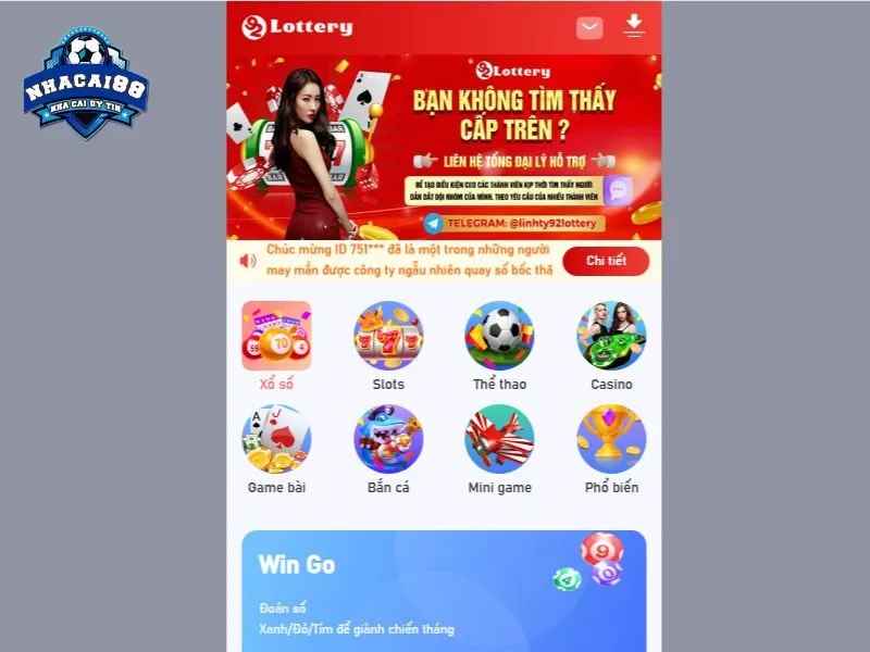 Nền tảng cá cược uy tín mang tên 92Lottery
