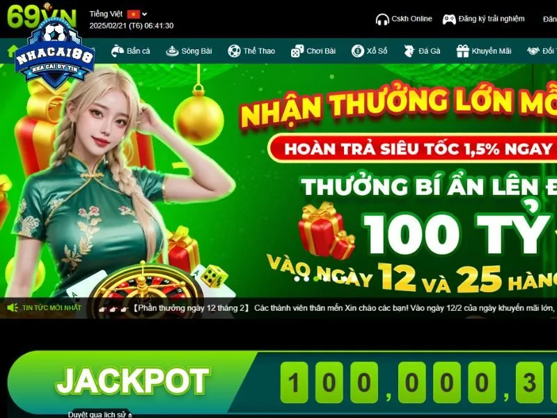 Nhà cái uy tín 69VN được đông đảo game thủ Việt yêu thích