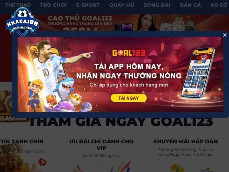 Nhiều danh mục hot đều có mặt ở Goal123