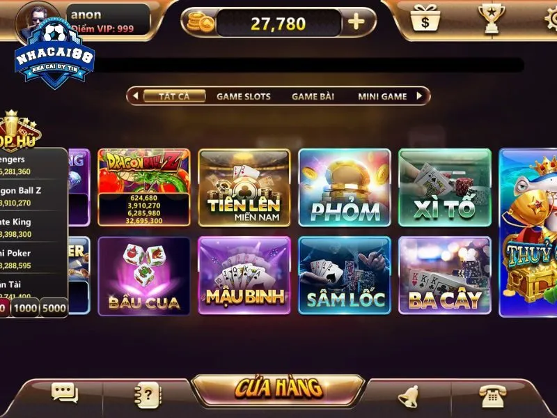 Nhiều game bài hay trên cổng game Sunwin
