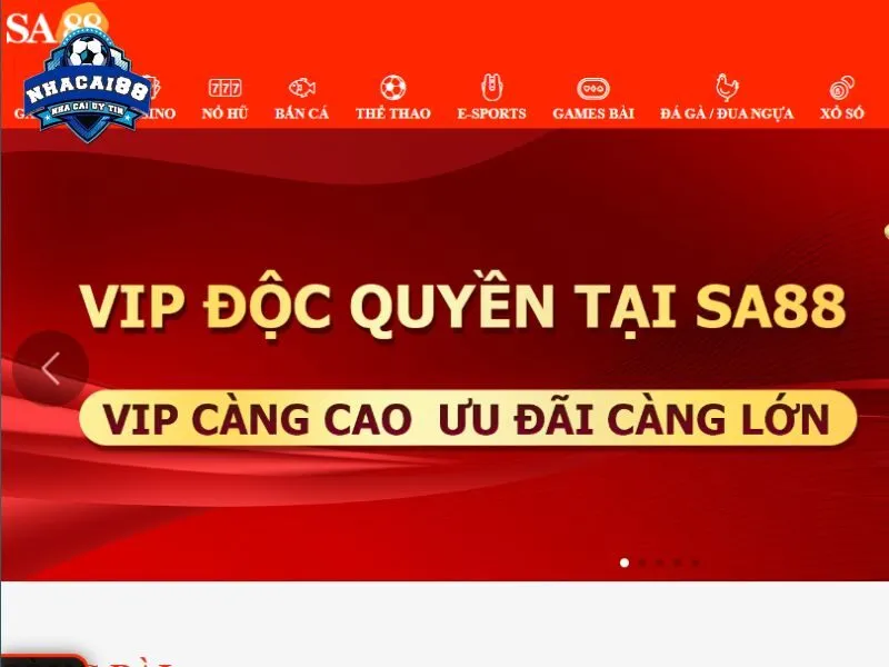 Thương hiệu nhà cái uy tín SA88 được mọi game thủ Việt biết tới