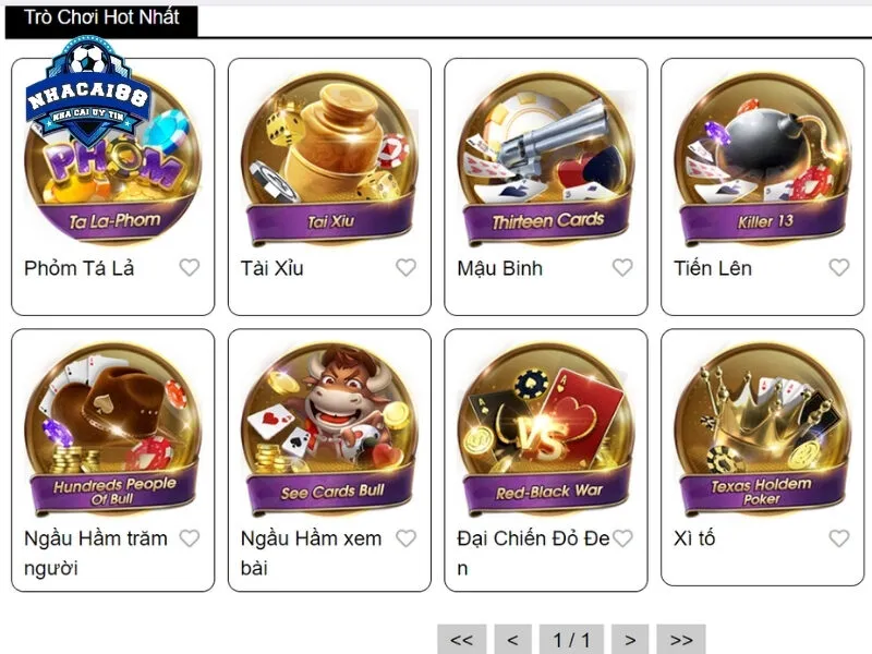 Tựa game bài đa dạng và hấp dẫn