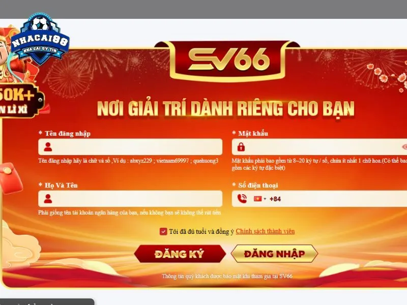 Vào trang chủ SV66 để chơi ngay