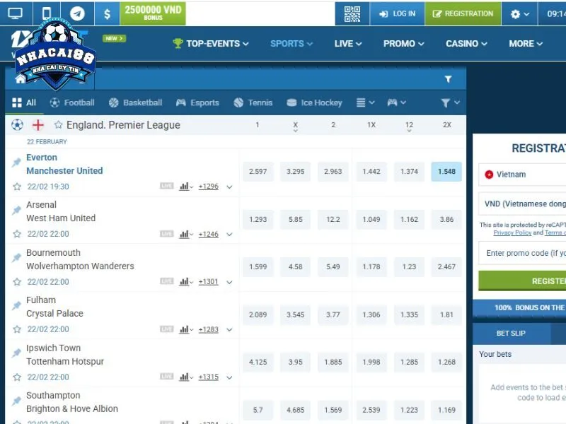 Xem live thể thao hay, cược vui trên 1Xbet